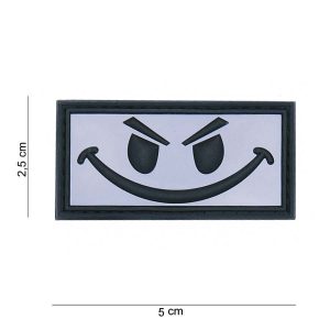 Embleem 3D PVC Evil smiley wit #11170