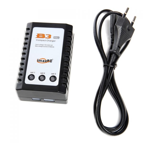 BATTERIJ OPLADER B3 PRO LI PO Input: AC 110V-240V Constante laadstroom: 850mA Scherm: Groene amp Rode LED Materiaal: Plastic Afmetingen: 90mm x 55mm x 35mm.