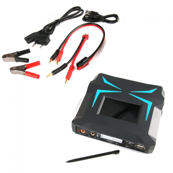 BATTERIJ OPLADER IMAX RC X100 473006 Imax RC X100 oplader Schermgrootte: 3.0" 400 x 240 px geschikt voor types: LiPo / Li-Ion / Life 1-6 cellen NiCd / MiMH 1-16 cellen, Pb 1-10S Laadsnelheid: 0,1 - 8.0A Ontlading: 0,1 - 3.0A Oplaad modes: Snel opladen, balans laden, lading, ontlading, circulerend laden / ontladen. Stroomverbruik: 300mAh per cel Timer: Programmeerbaar 10-200 minuten Geheugen: 6 profielen Usb poort: 5V, 2.1A. &nbsp;
