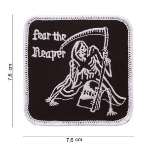 Embleem stof fear the reaper met klittenband #1077