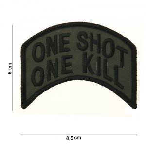 Embleem stof one shot one kill met klittenband #1051