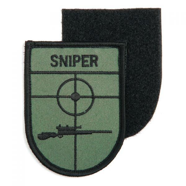 EMBLEEM STOF SNIPER SCHILD MET KLITTEBAND 11401 1053 Embleem met tekst/afbeelding van stof. &nbsp;