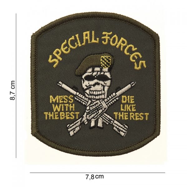 EMBLEEM STOF SPECIAL FORCES DOODSKOP 11701 3054 Embleem met tekst/afbeelding van stof.