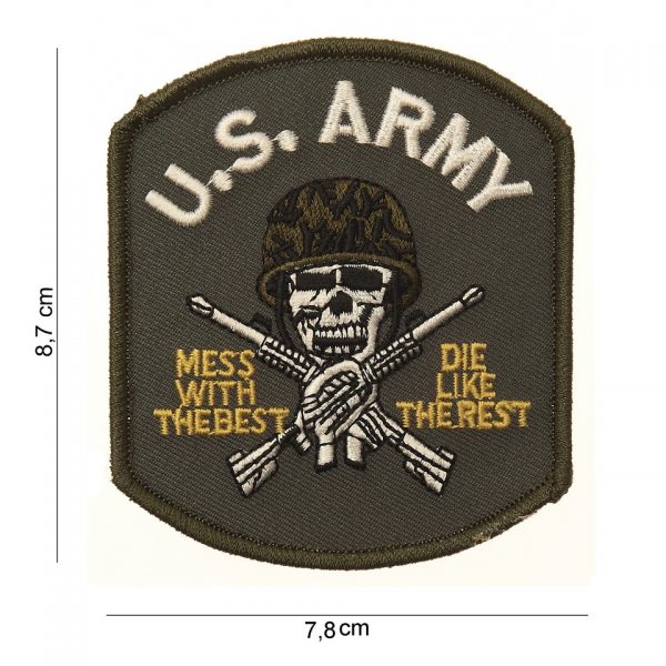 EMBLEEM STOF US ARMY DOODSKOP 11701 3055 Embleem met tekst/afbeelding van stof. &nbsp;