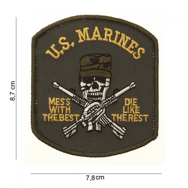 EMBLEEM STOF US MARINES DOODSKOP 11701 3056 Embleem met tekst/afbeelding van stof. &nbsp;