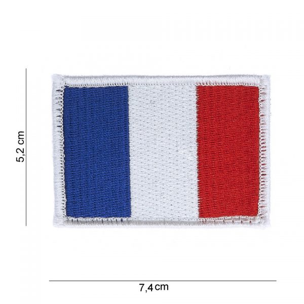EMBLEEM STOF VLAG FRANKRIJK MET KLITTEBAND 1005 Embleem met tekst/afbeelding van stof.