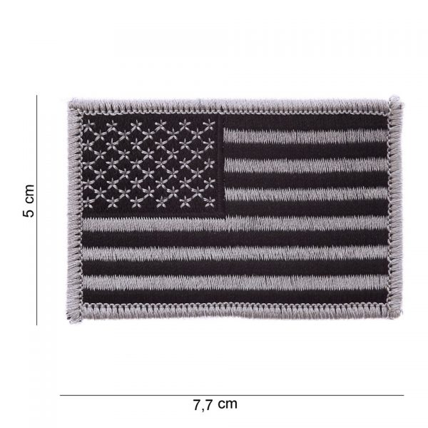 EMBLEEM STOF VLAG USA ZILVER 11101 1019 Embleem met tekst/afbeelding van stof.