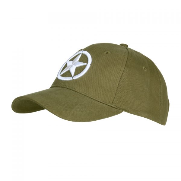 BASEBALL CAP ALLIED STAR WWII 3D Baseball cap van 100% katoen. De cap is verstelbaar en heeft een 3D print op de voorzijde van de cap. <div class="colordesc">Groen</div>