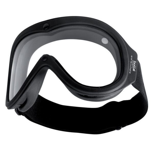 Bolle chronosoft II tactical bril clear 7 Het model Chronosoft is bekend bij de specialisten die te maken heb met hoge temperaturen. Het montuur van kraton weerstaat extreme hitte en het dubbel scherm biedt een systeem tegen beslaan dat nog effi ciënter is. Dankzij de brede verstelbare hoofdband biedt het model Chronosoft meer comfort voor een high tech en high performance bescherming voor brandbestrijding of extreme temperaturen. <strong>Ballistic Resistance STANAG 2920 V50 221 m/s (796 km/h)</strong> <strong>Eigenschappen:</strong> * Dubbele lens * Bestand tegen vuur en extreme temperaturen * Antikras en antifog coatings * Regelbare hoofband * Luchtdicht montuur van kraton <div class="colordesc">zwart</div>
