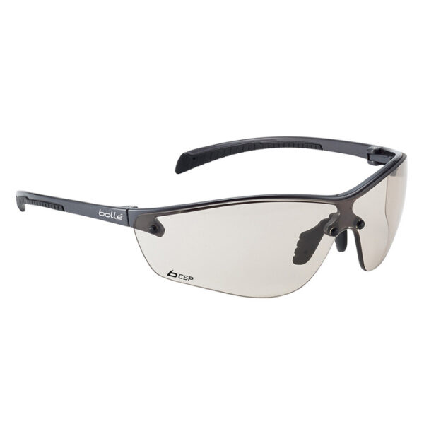 Bolle silium plus bril CSP platinum 15 Geïnspireerd op de SILIUM, SILIUM + is een comfortabel en uiterst licht model in polycarbonaat. SILIUM + is een uitstekende keuze voor diegene die design, ergonomie en langdurig draagcomfort belangrijk vinden. <strong>Eigenschappen:</strong> * Uiterst licht montuur * Verstelbare neusbrug * Non slip neusbrug * Ergonomische en uiterst soepele rechte poten * Platinum® coating * Panoramisch gezichtsveld <div class="colordesc">grijs</div>