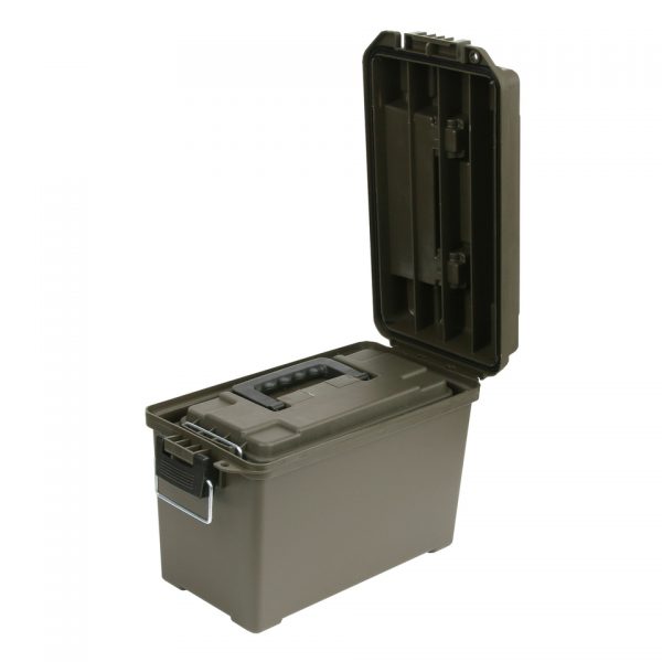 PLASTIC MUNITIEKIST SET1 <strong>Plastic Munitiekist Set – Waterbestendige Opslagkisten</strong> De <strong>plastic munitiekist set</strong> van Fosco Industries is de ideale oplossing voor het veilig opbergen en beschermen van je spullen. Deze robuuste en praktische kistenset bestaat uit een kleine en grote kist, beide voorzien van een <strong>waterbestendige rubberafsluiting</strong>. Perfect voor outdoorliefhebbers, vissers en bushcraftactiviteiten. De kisten beschermen je spullen tegen regen en vocht, maar zijn niet geschikt om volledig onder water te dompelen.