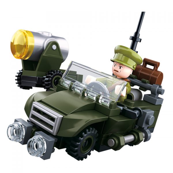 SLUBAN WWII 4IN1 ARMY MODEL B M38 B0678B 16131 Sluban bouwstenen: het nieuwe speelgoedmerk met degelijke, duurzame plastic bouwstenen, kunststof blokjes en figuren met voordelige prijzen en ze passen gewoon op andere merken bouwstenen!