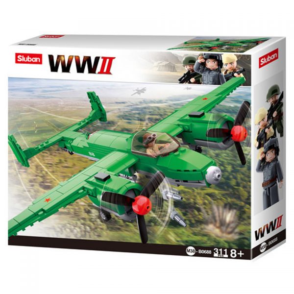 SLUBAN WWII ALLIED BOMBER M38 B0688 160981 Sluban bouwstenen: het nieuwe speelgoedmerk met degelijke, duurzame plastic bouwstenen, kunststof blokjes en figuren met voordelige prijzen en ze passen gewoon op andere merken bouwstenen!