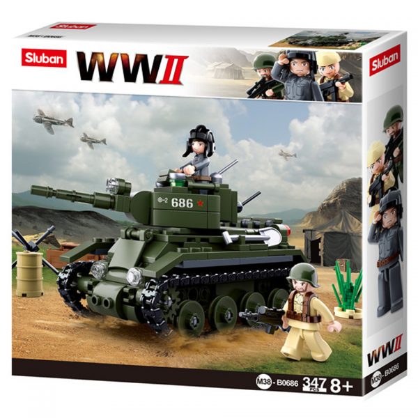 SLUBAN WWII ALLIED CAVALRY TANK M38 B0686 161151 Sluban bouwstenen: het nieuwe speelgoedmerk met degelijke, duurzame plastic bouwstenen, kunststof blokjes en figuren met voordelige prijzen en ze passen gewoon op andere merken bouwstenen!