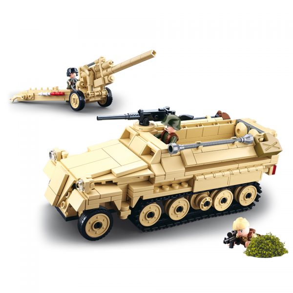 SLUBAN WWII GERMAN HALF TRACK M38 B0695 16104 Sluban bouwstenen: het nieuwe speelgoedmerk met degelijke, duurzame plastic bouwstenen, kunststof blokjes en figuren met voordelige prijzen en ze passen gewoon op andere merken bouwstenen!