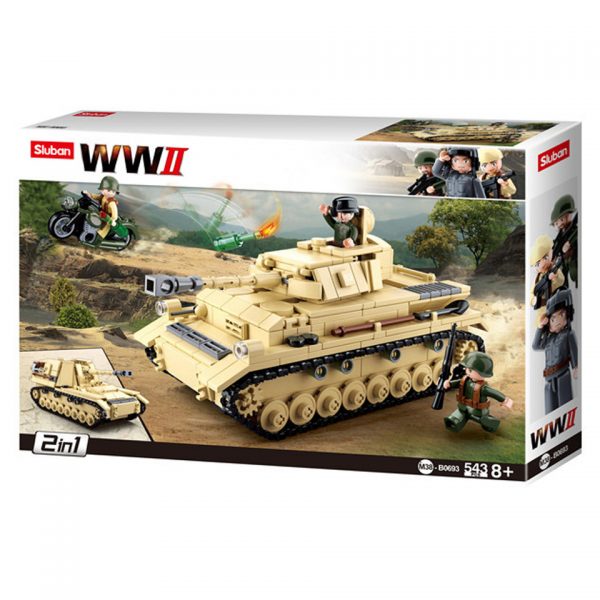 SLUBAN WWII GERMAN TANK M38 B0693 161101 Sluban bouwstenen: het nieuwe speelgoedmerk met degelijke, duurzame plastic bouwstenen, kunststof blokjes en figuren met voordelige prijzen en ze passen gewoon op andere merken bouwstenen!