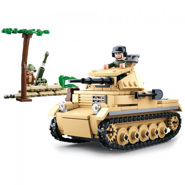 SLUBAN WWII SMALL GERMAN TANK M38 B0691 16096 Sluban bouwstenen: het nieuwe speelgoedmerk met degelijke, duurzame plastic bouwstenen, kunststof blokjes en figuren met voordelige prijzen en ze passen gewoon op andere merken bouwstenen!