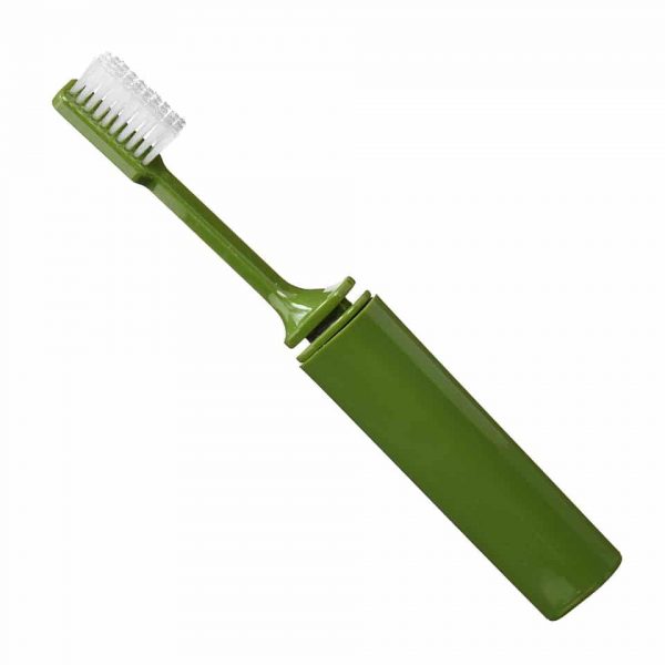 BCB OPVOUWBARE TANDENBORSTEL Opvouwbare tandenborstel Groen van 100% plastic. Ontwikkeld door BCB. <strong>Gewicht:</strong> 20 gram <strong>Afmeting opgevouwen: </strong>9,8 x 2 cm <strong>Afmeting open:</strong> 16,5 x 2 cm