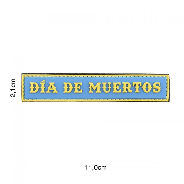 EMBLEEM 3D PVC DIA DE MUERTOS STREEP BLAUW 6129 Embleem PVC met klitteband aan de achterzijde.