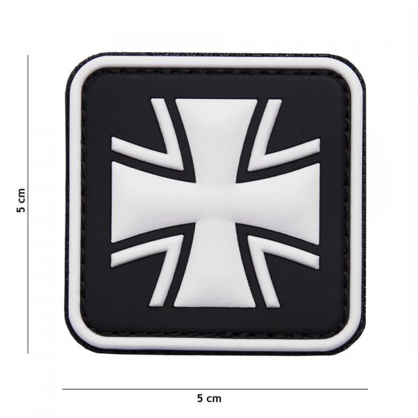 EMBLEEM 3D PVC DUITS KRUIS ZWART 8075 Embleem PVC met klitteband aan de achterzijde.