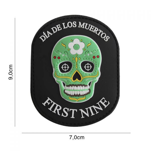 EMBLEEM 3D PVC FIRST NINE OVAAL GROEN 6123 Embleem PVC met klitteband aan de achterzijde.