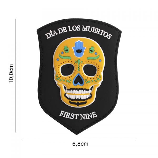 EMBLEEM 3D PVC FIRST NINE SCHILD GEEL 6128 Embleem PVC met klitteband aan de achterzijde.