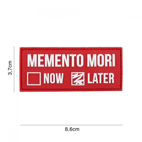 EMBLEEM 3D PVC MEMENTO MORI LATER ROOD 6142 Embleem PVC met klittenband aan de achterzijde.