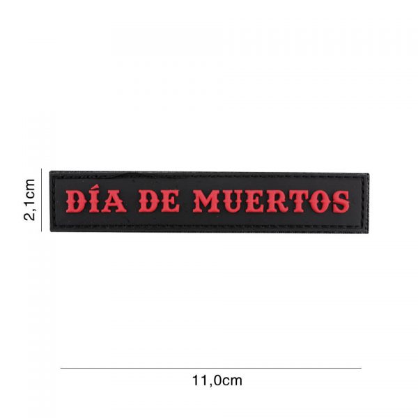 EMBLEEM 3D PVC MEMENTO MORI STREEP ZWART ROOD 6135 Embleem PVC met klittenband aan de achterzijde.