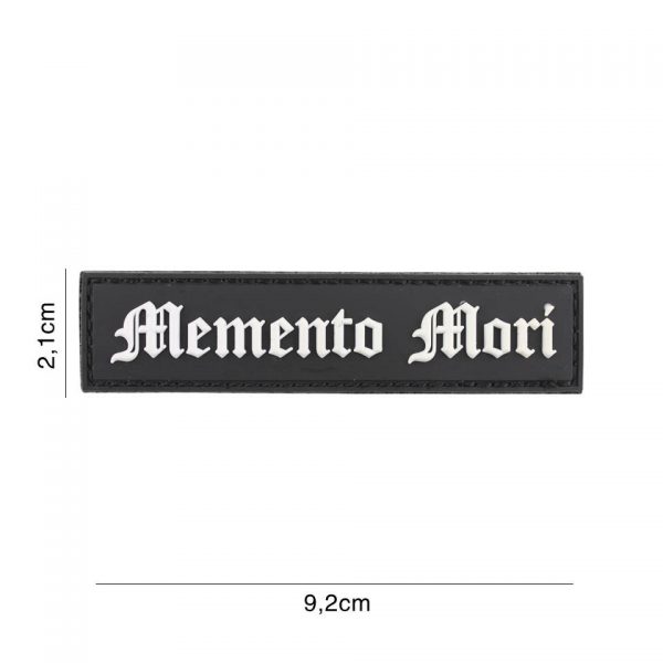 EMBLEEM 3D PVC MEMENTO MORI STREEP ZWART WIT 6134 Embleem PVC met klittenband aan de achterzijde.
