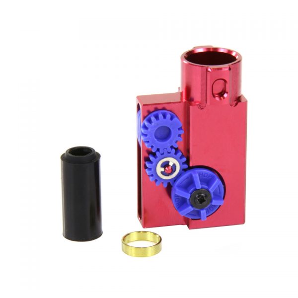 HOP UP CHAMBER PTS MASADA T T0092 25029 CNC aluminium constructie Opnieuw ontworpen Hop Up systeem. Voorkomt losraken en duurzamer en nauwkeuriger in het voeden van BB's. Geschikt voor PTS MASADA.