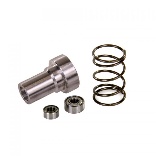 MOTOR SHAFT GUIDE DOUBLE BALL BUSHING HEARINGS ZT0012 24025 Gemaakt van 7075 aluminium, CNC bewerkt Werkt probleemloos met ball bushing Inclusief 2 ball bushings en veer.