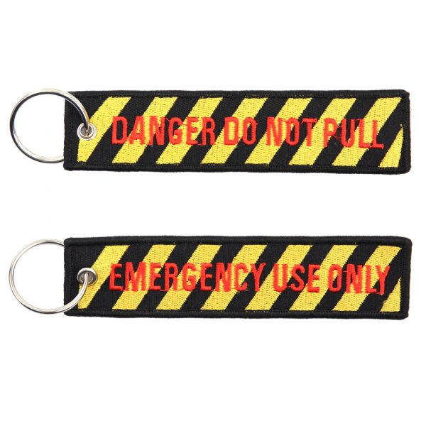 SLEUTELHANGER DANGER DO NOT PULL 66 Sleutelhanger van 100% nylon.