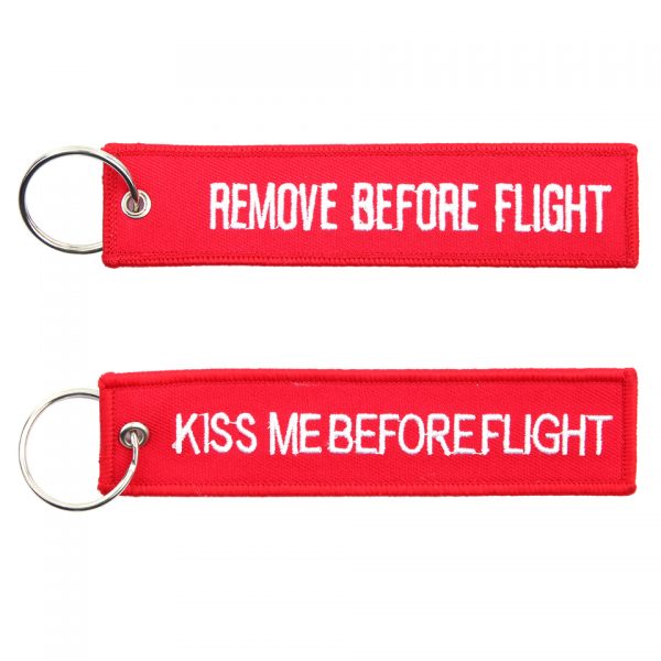 SLEUTELHANGER RBF KISS ME BEFORE FLIGHT 68 Sleutelhanger van 100% nylon.