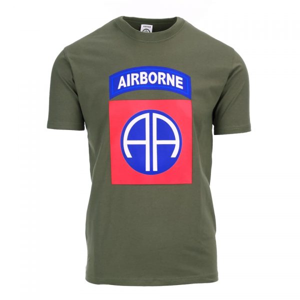 T SHIRT 82ND AIRBORNE BIG LOGO T-shirt van 100% katoen. Het shirt zit comfortabel en past perfect! Sterke kwaliteit 160 gram/m2. <div class="colordesc">Groen</div>