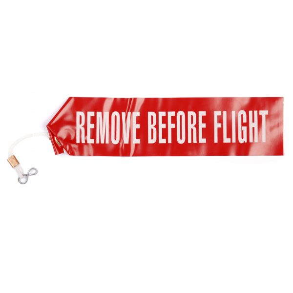VEILIGHEIDSLINT REMOVE BEFORE FLIGHT Veiligheidslint RBF van plastic Afmeting: 30 x 7,5 cm.