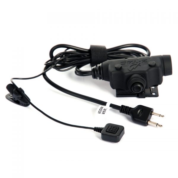 Z115 ICOM TACT. U94 Push-to-Talk knop met klip aan de achterkant voor het bevestigen aan een vest of strap. <div class="colordesc">zwart</div>