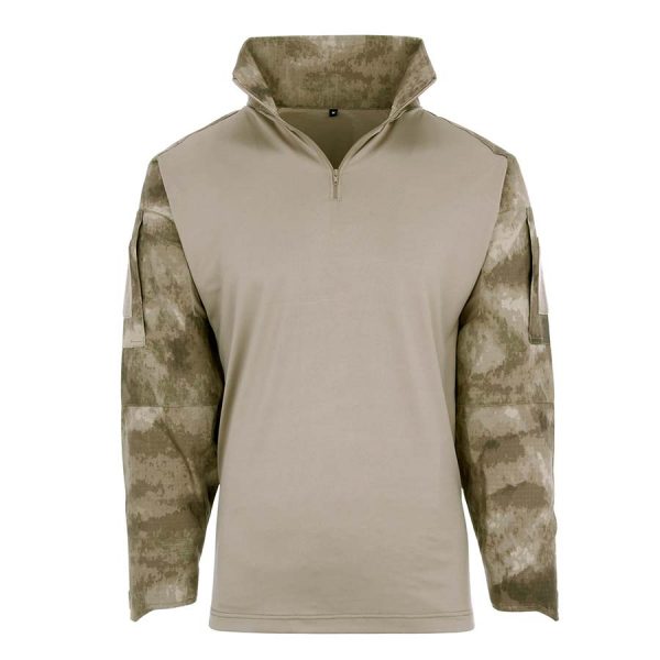 131400 Tactical shirt UBAC icc au <big>Tactical shirt ICC AU van 65% Polyester / 35% Katoen Ripstop en 100% Polyester.</big> <strong>Kenmerken:</strong> <ul> <li><big>Under Body Armour Combat Shirt, gemaakt voor het dragen onder het balistisch vest.</big></li> <li><big>Optimaal draag comfort, de armen zijn als een normale gevechtsjas opgemaakt van 50/50 NyCo Rip Stop en als extra voorzien van versterkte ellebogen.</big></li> <li><big>2 opgezette armzakken met Velcro vlakken en opbergzak met ritssluiting.</big></li> <li><big>Versterkte elleboogvlakken. </big></li> <li><big>Contour ontworpen polsen met Velcro sluiting.</big></li> </ul>