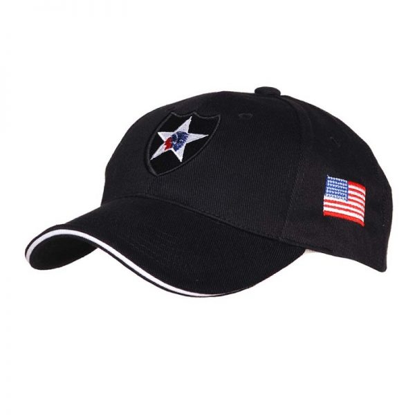 215151 225 Baseball cap 2nd Infantry zwart Baseball cap van 100% katoen. <div class="colordesc">Zwart</div>