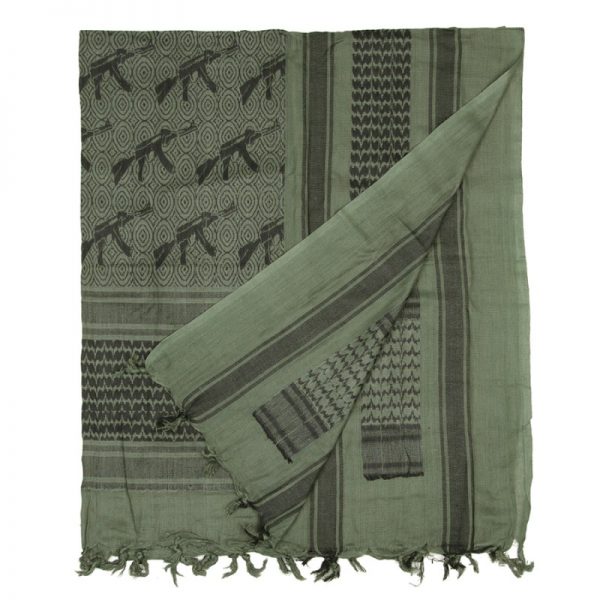 217194 6002 PLO sjaal AK groen1 PLO sjaal met print. Gemaakt van 100% katoen. <strong>Afmeting: </strong>110 x 100 cm