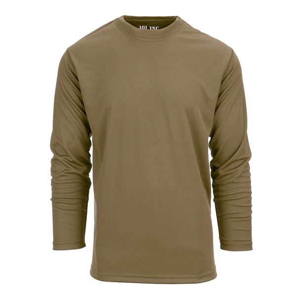 11111133451 Tactical t shirt Quick Dry long sleeve1 Tactical t-shirt Quick Dry Coyote van 100% polyester Optimale bewegingsvrijheid door de zachte stretch stof. Quick Dry materiaal is sneldrogend en vochtregulerend. <a title="Maattabel" href="https://dump.dev.newagents.nl/wp-content/uploads/2021/12/133451-Tactical-t-shirt-Quick-Dry-lange-mouw.pdf" target="_blank" rel="noopener noreferrer"><button><span style="color: #ef471f; font-size: medium;"><strong>Maattabel</strong></span></button></a>