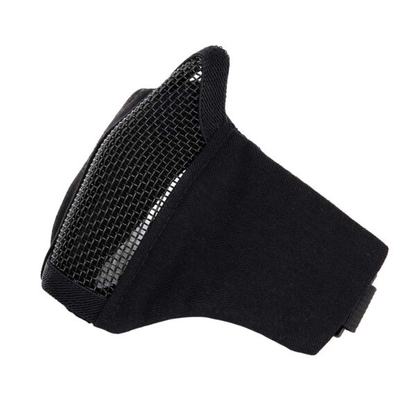 219277 Airsoft face mask nylon mesh111 Stevig gezichts beschermingsmasker ICC FG. Dit masker beschermt het gezicht tegen de munitie uit replica's. 101 inc. Materiaal: nylon met mesh ventilatie voor de mond.