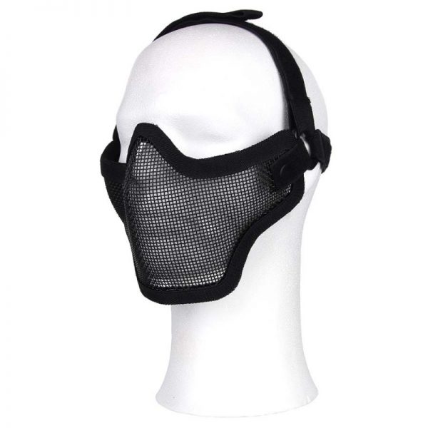 219287 Airsoft beschermings masker zwart Stevig gezichts beschermingsmasker Zwart. Dit masker beschermt gezicht tegen de munitie uit replica's. 101 inc.