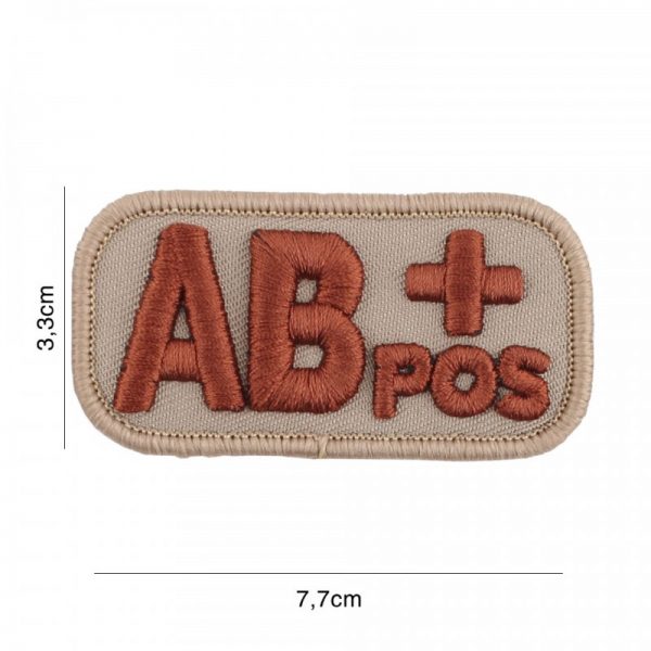 442318 8010 Embleem stof bloedgroep ABpositief coyote 8109 Embleem met tekst/afbeelding van stof met klittenband.
