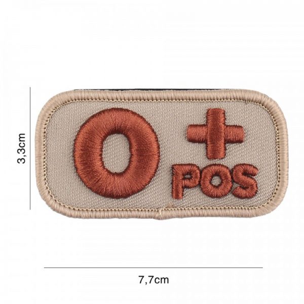 442318 8011 Embleem stof bloedgroep Opositief coyote 8110 Embleem met tekst/afbeelding van stof met klittenband.
