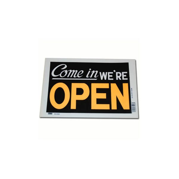 111415143 2105 Plastic plaat klein come in were open 8168 Plastic plaat klein met tekst.
