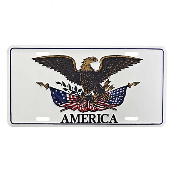 415141 402 Nummerplaat adelaar America 2174 Aluminium plaat met tekst/afbeelding.