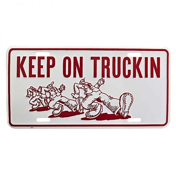 415141 485 Nummerplaat keep on trucking 7186 Aluminium plaat met tekst/afbeelding.