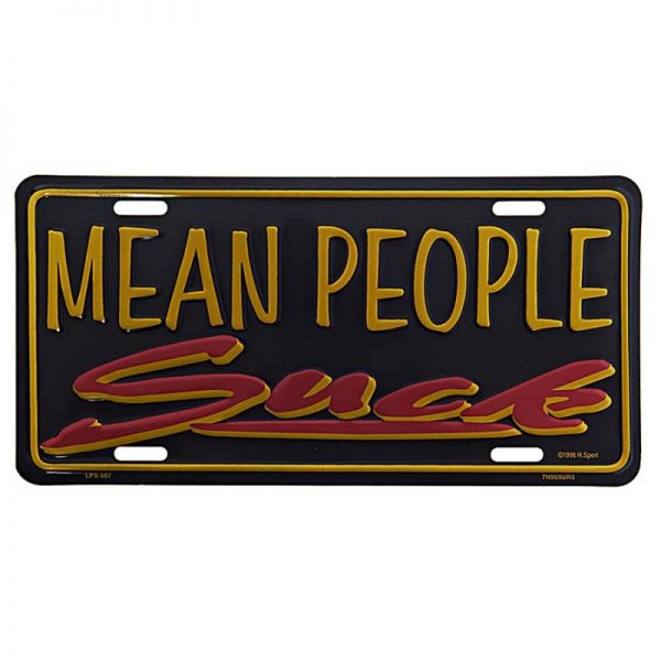 415141 505 Nummerplaat mean people 3185 Aluminium plaat met tekst/afbeelding.