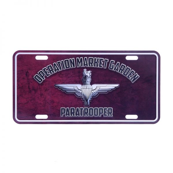 415141 601 Nummerplaat Operation Market Garden Paratrooper Aluminium plaat met tekst/afbeelding.