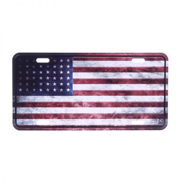415141 603 Nummerplaat USA WWII vlag Aluminium plaat met tekst/afbeelding.